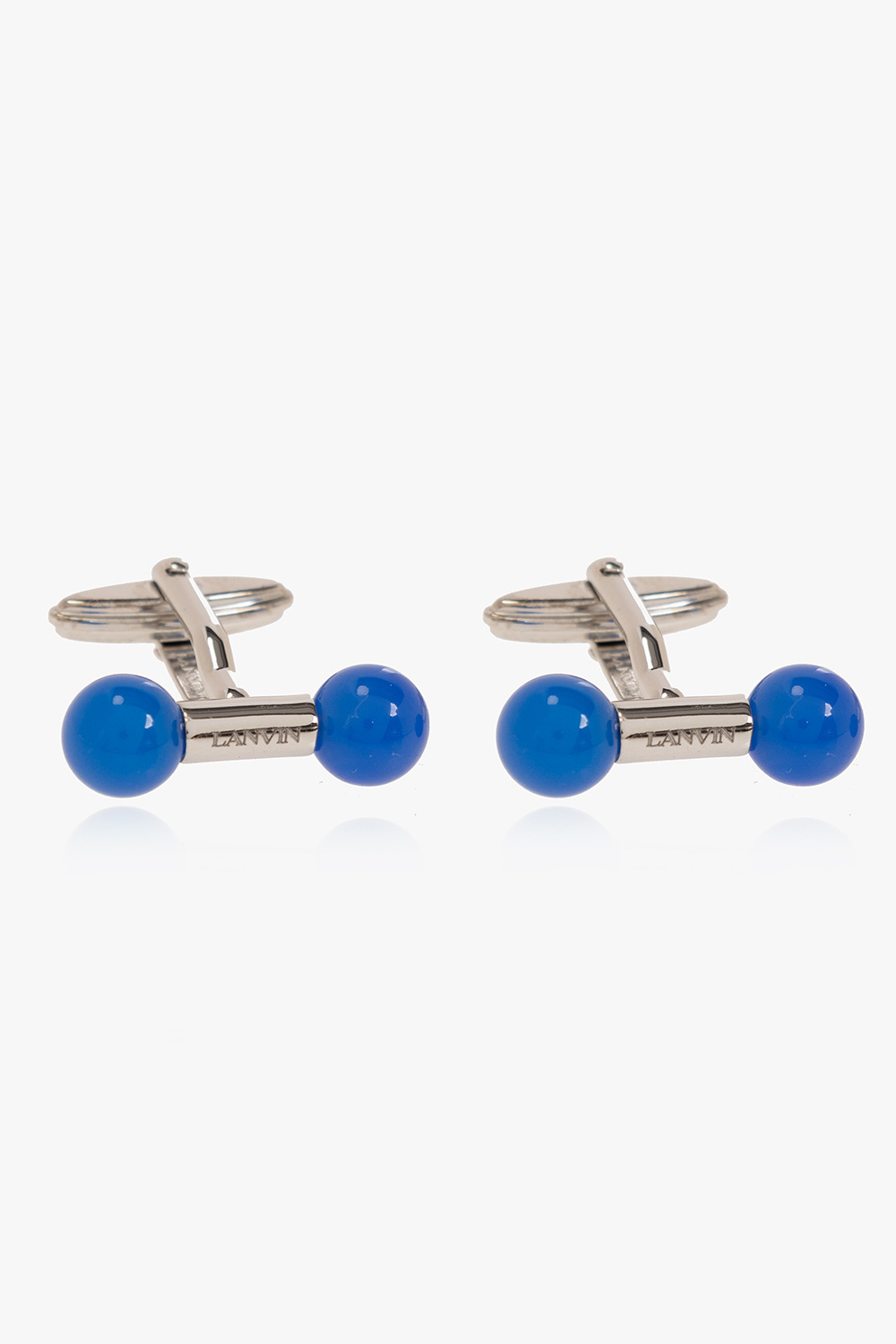 Silver Logo-engraved cufflinks Lanvin - IetpShops Italy